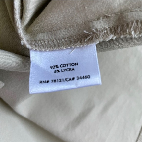 Eileen Fisher Khaki Twill Jacket Button Front Collared Long Sleeve Tan Women's M - Picture 4 of 5